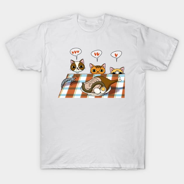 Cats and the table T-Shirt by Ancsi